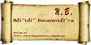 Máté Bonaventúra névjegykártya